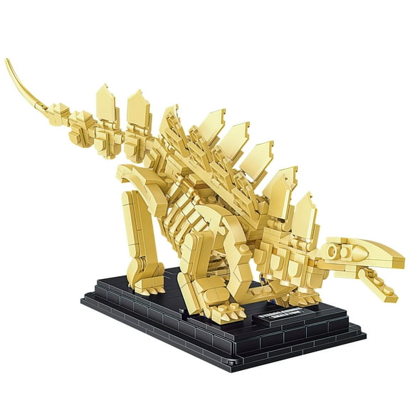 MACTANO Dinosaur Building Block Set Stegosaurus Fossils Building Bricks Kit Toy for Kid Adult Beige