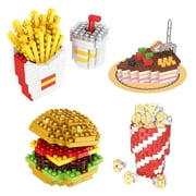 MACTANO Fast Food Mini Building Block Set Hamburger French Fries Cake Popcorn Kit Toy Multi Color