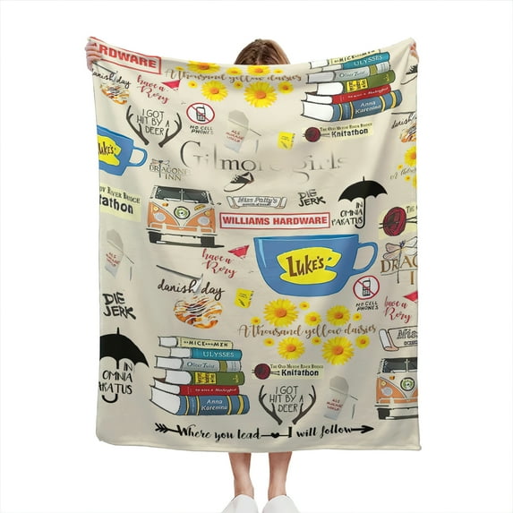 MACTANO Flannel Gilmor Blanket Girl Couch Throw Blanket Suitable for All Seasons 50x60 Inch