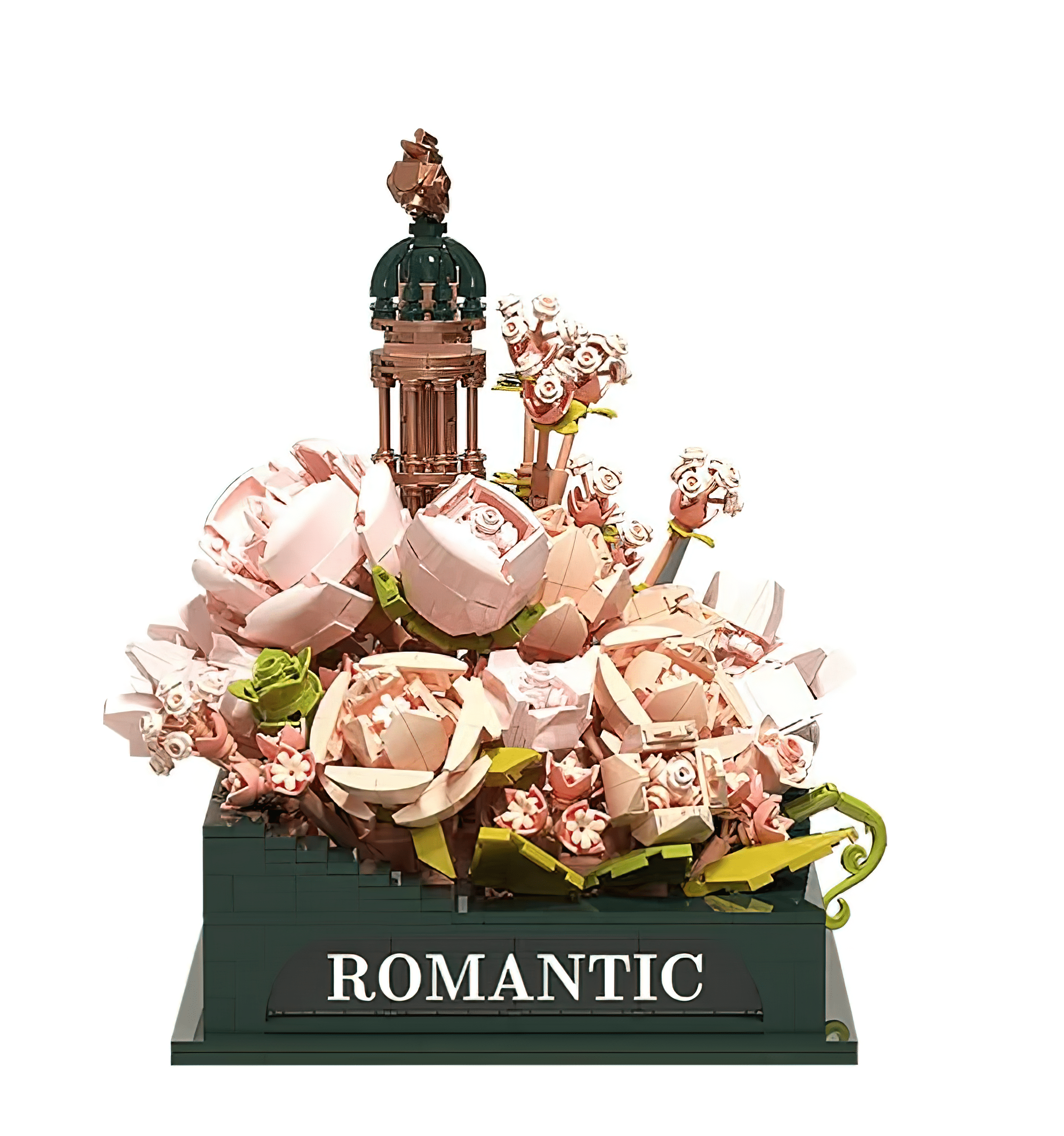 MACTANO Flower Mini Building Block Set Castle Flower Building Brick Kit Toy for Kid Adult Pink