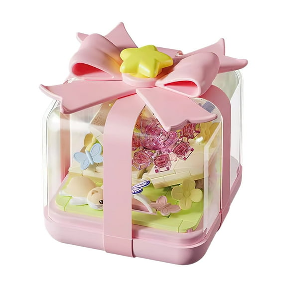 MACTANO Flower Mini Building Block Set Flower Book Building Brick Kit Plastic Toy for Kid Adult Pink