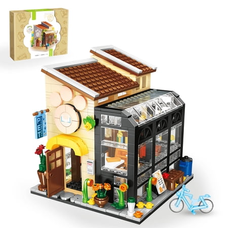 MACTANO House Building Block Set City Street View Bookstore Building Kit Gift for Adult Multi Color