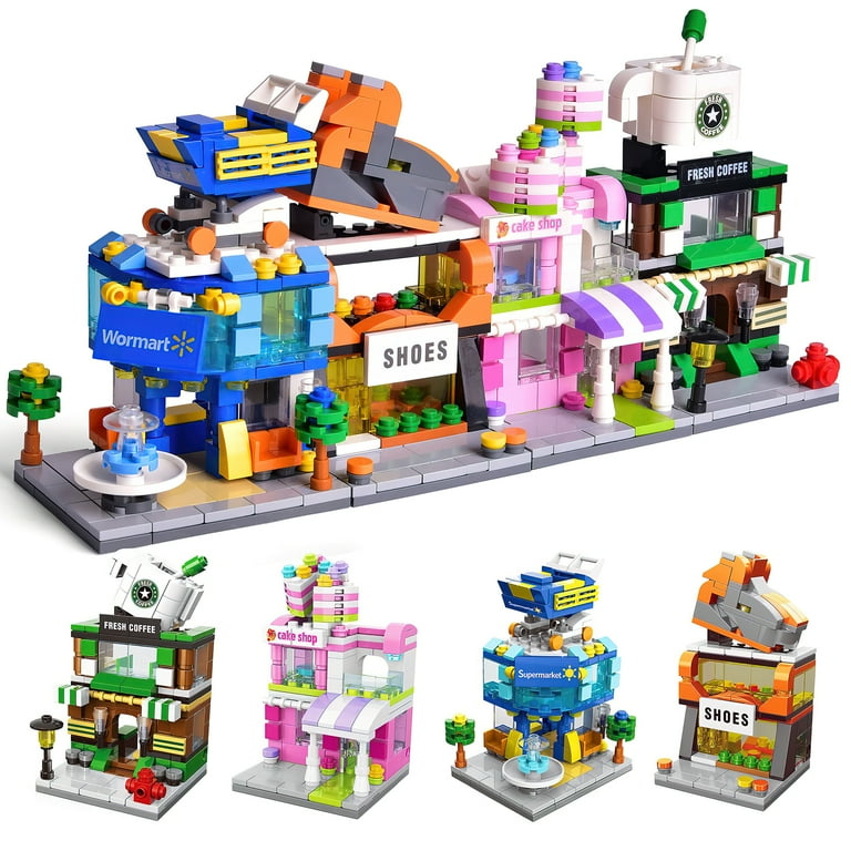MACTANO House Mini Building Block Set City Street View Building Bricks Kit Toy for Girls Multi Color