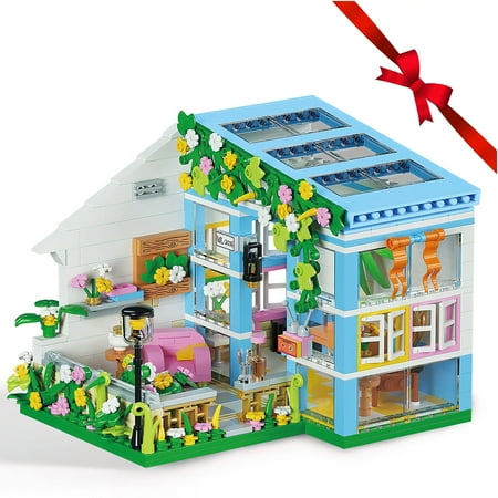 MACTANO House Mini Building Block Set Flowers House Friend Apartment Kit Gift for Girls Multi Color