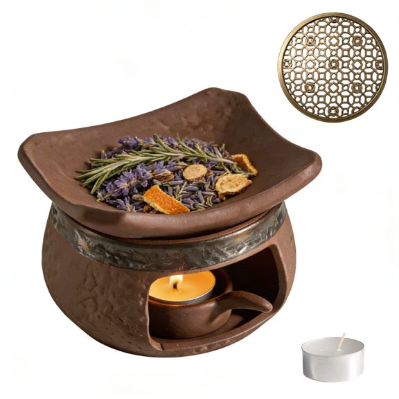 MACTANO Incense Burner Kit, Ceramics Aromatherapy Incense Burner Vintage Essential Oil Diffuser for Meditation Home