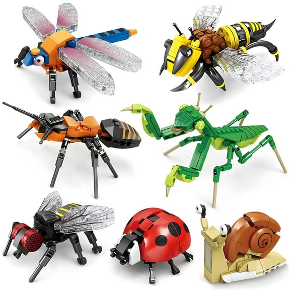 MACTANO Insect Building Block Set Bee Mantis Dragonfly Building Kit Plastic Toy for Adult Kid 692PCS