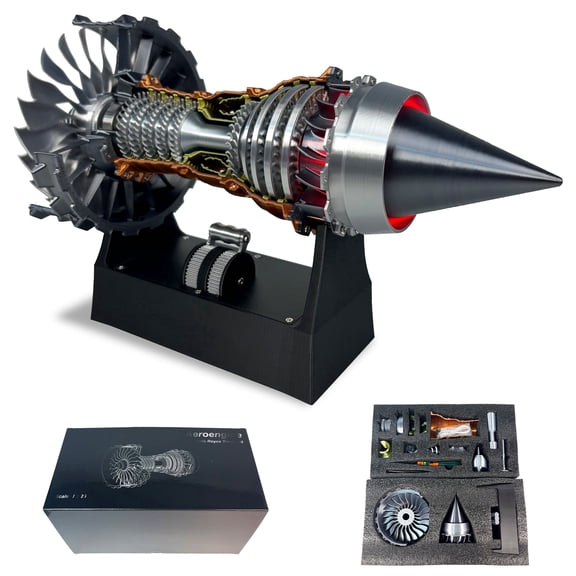MACTANO Jet Engine Model Kit, TR900 Turbofan Aircraft Engine Display Model, 3D Printed DIY Assembly Project for Aviation Enthusiasts