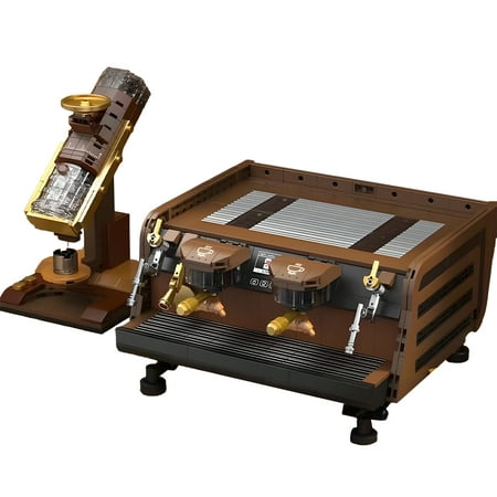 MACTANO Machine Building Block Set Coffee Machine Building Kit Toy for Adult Teen Brown 846PCS
