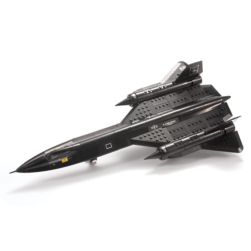 MACTANO Military Airplane Building Blocks Set SR71 Blackbird Jet Fighter Kit Plastic Toy Gift Black