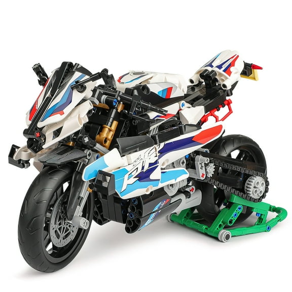 MACTANO Motorcycle Building Block Set 1000 R Racing Motorbike Building Kit Toy for Kid Adult White