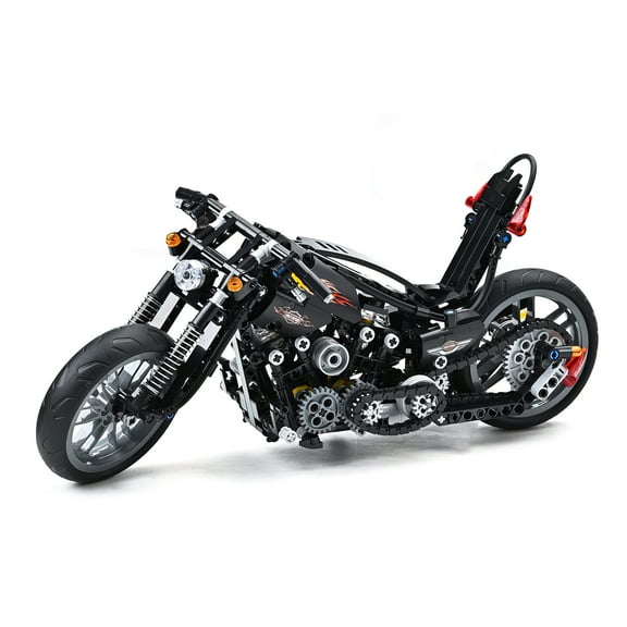 MACTANO Motorcycle Building Block Set Knuckle Chopper Motorbike Building Brick Kit Toy for Kid Black