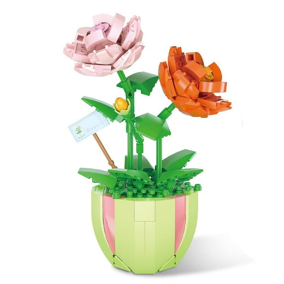 MACTANO Plant Building Set Multiflora Bouquet Bonsai Plastic Toy Kit for Kid Adult Multicolor 330PCS