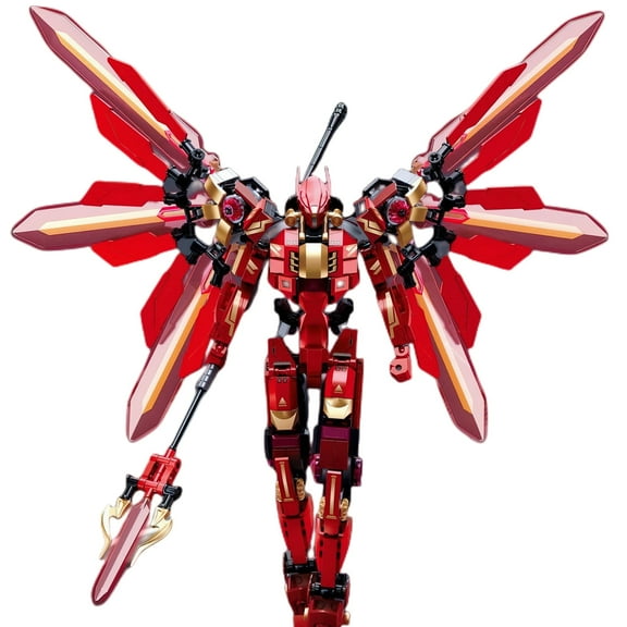 MACTANO Robot Building Block Set Mech Armour Warrior Mechanical Model Building Kit Plastic Toy Red