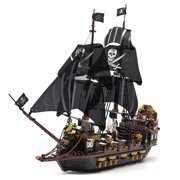 MACTANO Ship Building Block Set Black Hawk Pirates Ship Building Bricks Kit Toy Gift for Kid Adult