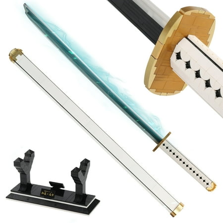 MACTANO Sword Building Block Set Anime One Piece Wado Ichimonji Yamato Samurai Sword Kit Gift White