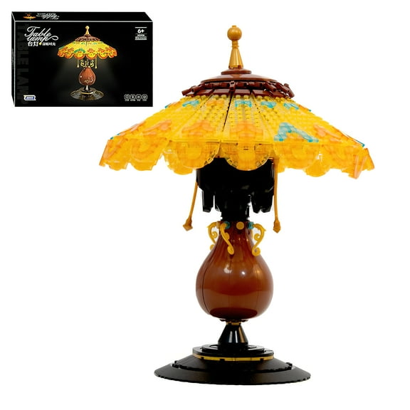 MACTANO Tabletop Light Mini Building Block Set Ideas Retro Lamp Building Kit Toy for Adult Orange