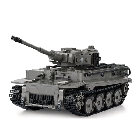 MACTANO Tank Building Block Set WW2 Army Tiger Heavy Tank Building Brick Kit Gift for Kid Adult Gray