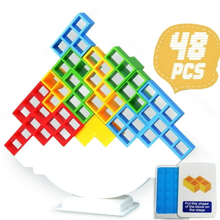 MACTANO Tetra Balancing Board Building Block Set Balance Tower Stacking Kit Plastic Toy Multi Color