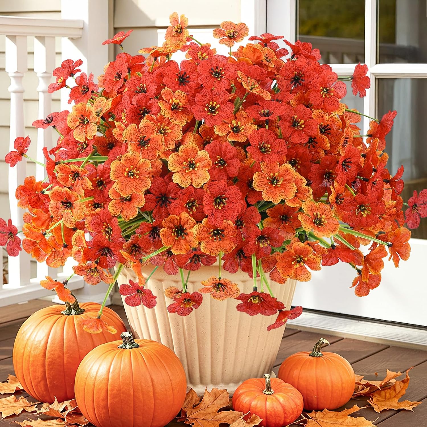 MACTING Artificial Spring Flowers for Outdoors 6 Bundles Fake Flowers ...