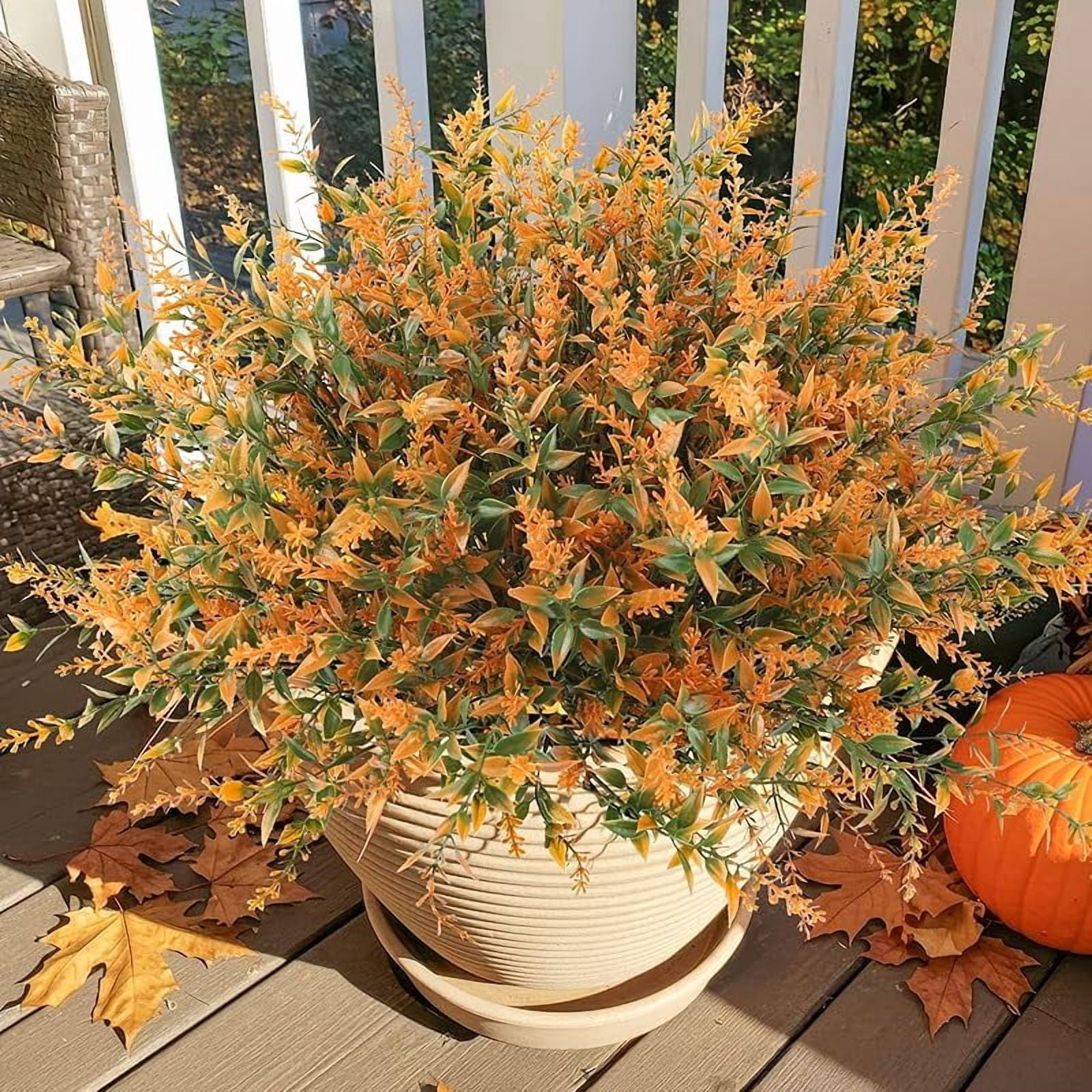 MACTING Fall Artificial Flowers for Outdoors 12 Bundles Faux Mums ...