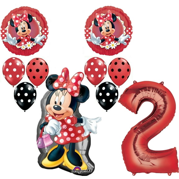MAD About Minnie Mouse Red 2nd Birthday Party Balloons Decorations Supplies Set