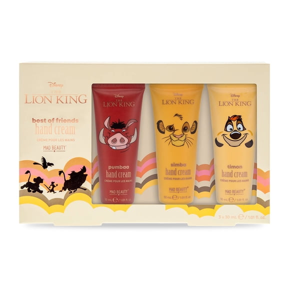 Mad Beauty Lion King Hand Cream Trio, Watermelon, Pineapple & Lime, Mango & Papaya Scent, 3.4 fl oz