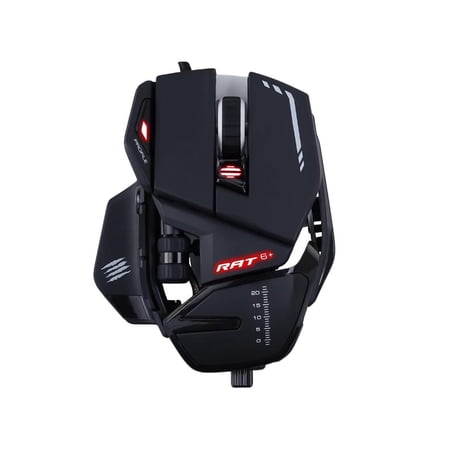 MAD CATZ R.A.T. 6+ Corded Optical Gaming Mouse, Black, MR04DCINBL000-0