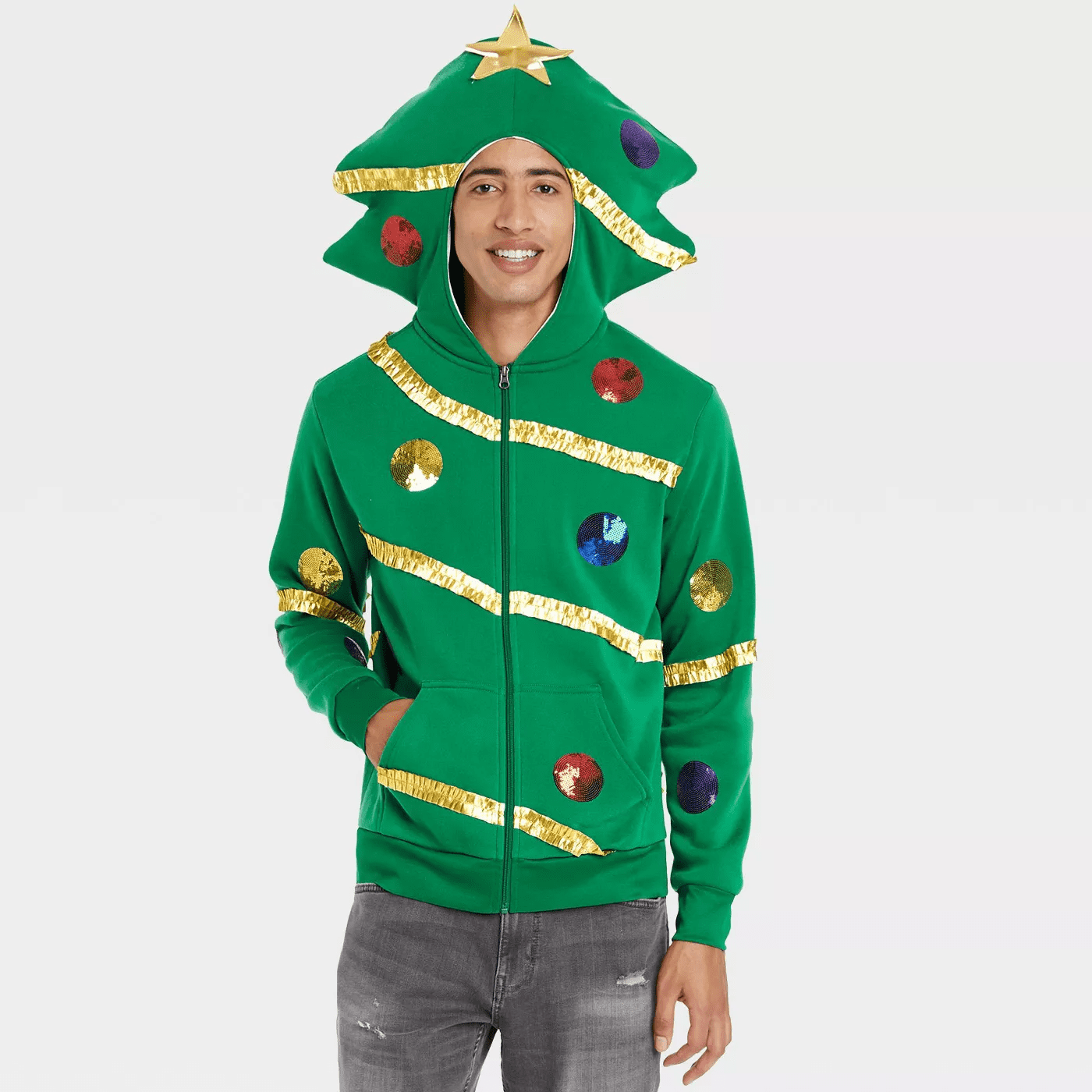 MAD Engine Men s Christmas Tree Sweatshirt Green Small