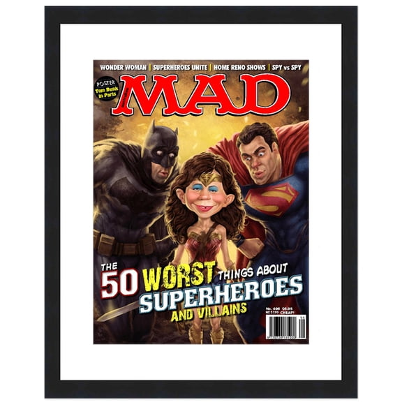MAD Magazine Display Frame - Complete with Acrylic, Backing, and White Mat - Showcase Any Magazine
