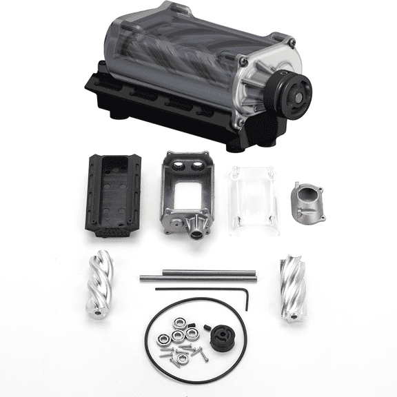 MAD RC 1:10 Scale CNC Dynamic Visual Supercharger Kit for TOYAN FS-V800WGPC V8 Engine Models, Realistic Moving Pulley System, Compatible with AX90104, SCX10, Capra & VS4-10 Pro