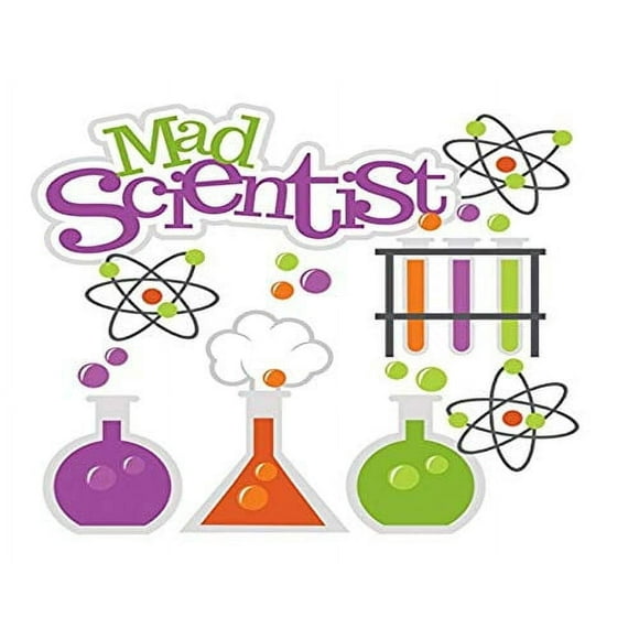 MAD SCIENTIST Theme Mad Science Birthday Party Personalized Edible Frosting Image 1/4 sheet Cake Topper