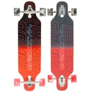 Longboard Drop-Through Cruiser Complete Skateboard   31 Maple Wood Deck for All Ages   Aluminum Trucks with Smooth Fast Wheels - Madd Gear