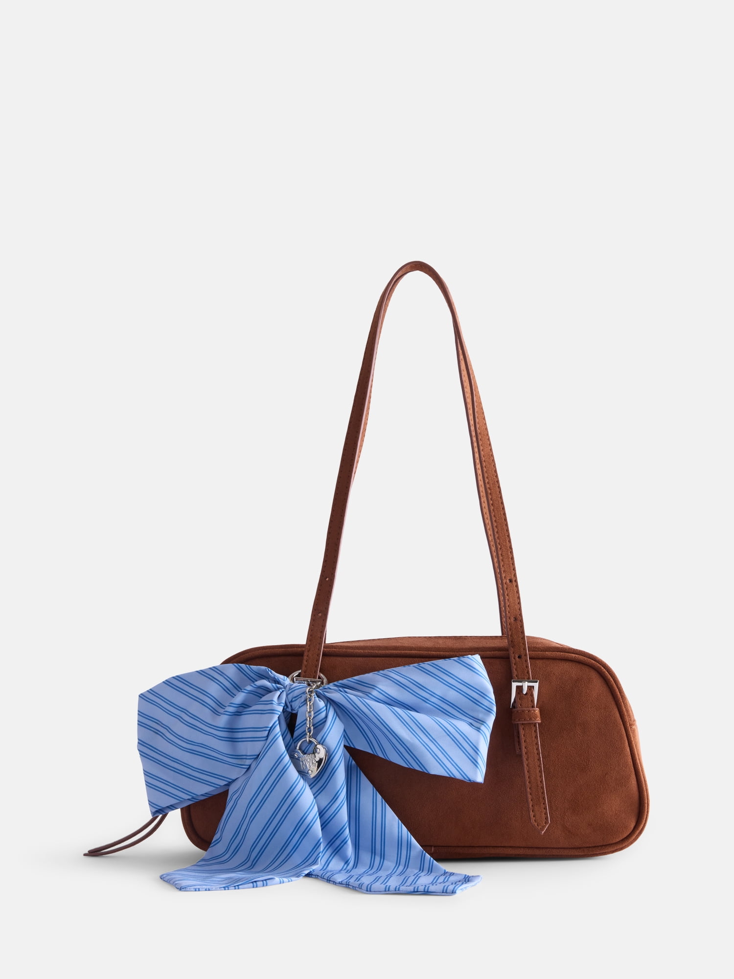 Madden NYC Women's Faux Suede East West Bowling Bag, Cognac