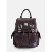 Women's Buckle Flap Backpack, Brown