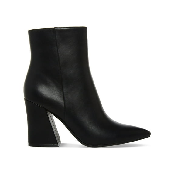 MADDEN GIRL Womens Black Goring Padded Cody Pointed Toe Flare Zip-Up Dress Booties 7 M