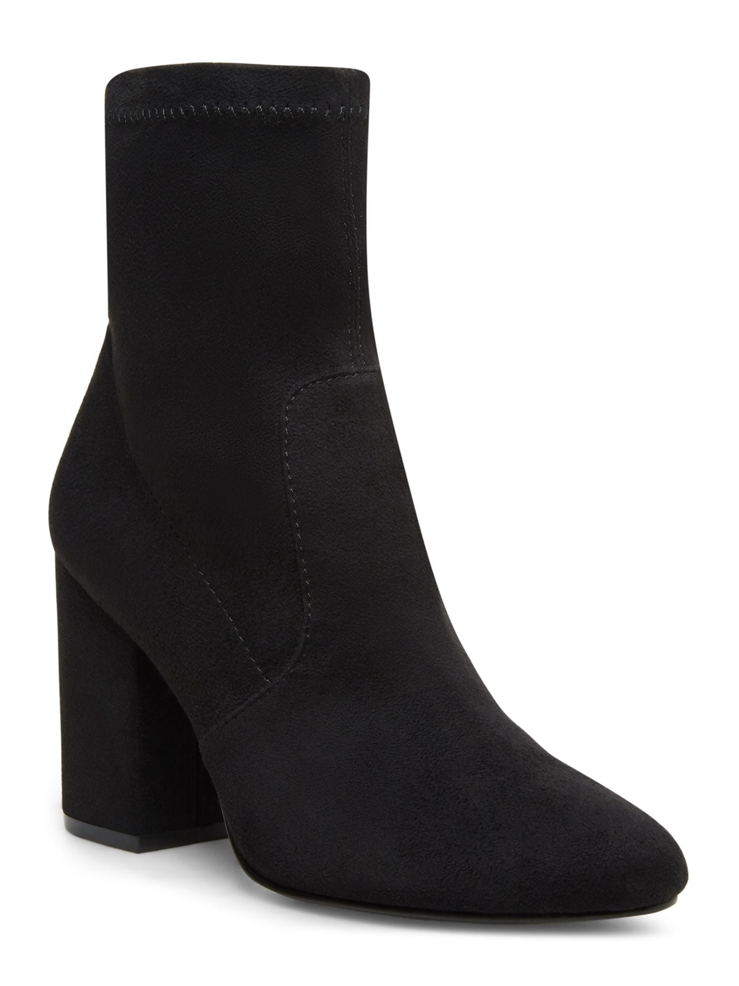 American Rag Women's Round Toe Block Heel Zip-up Leather Booties Brown Size 10 M