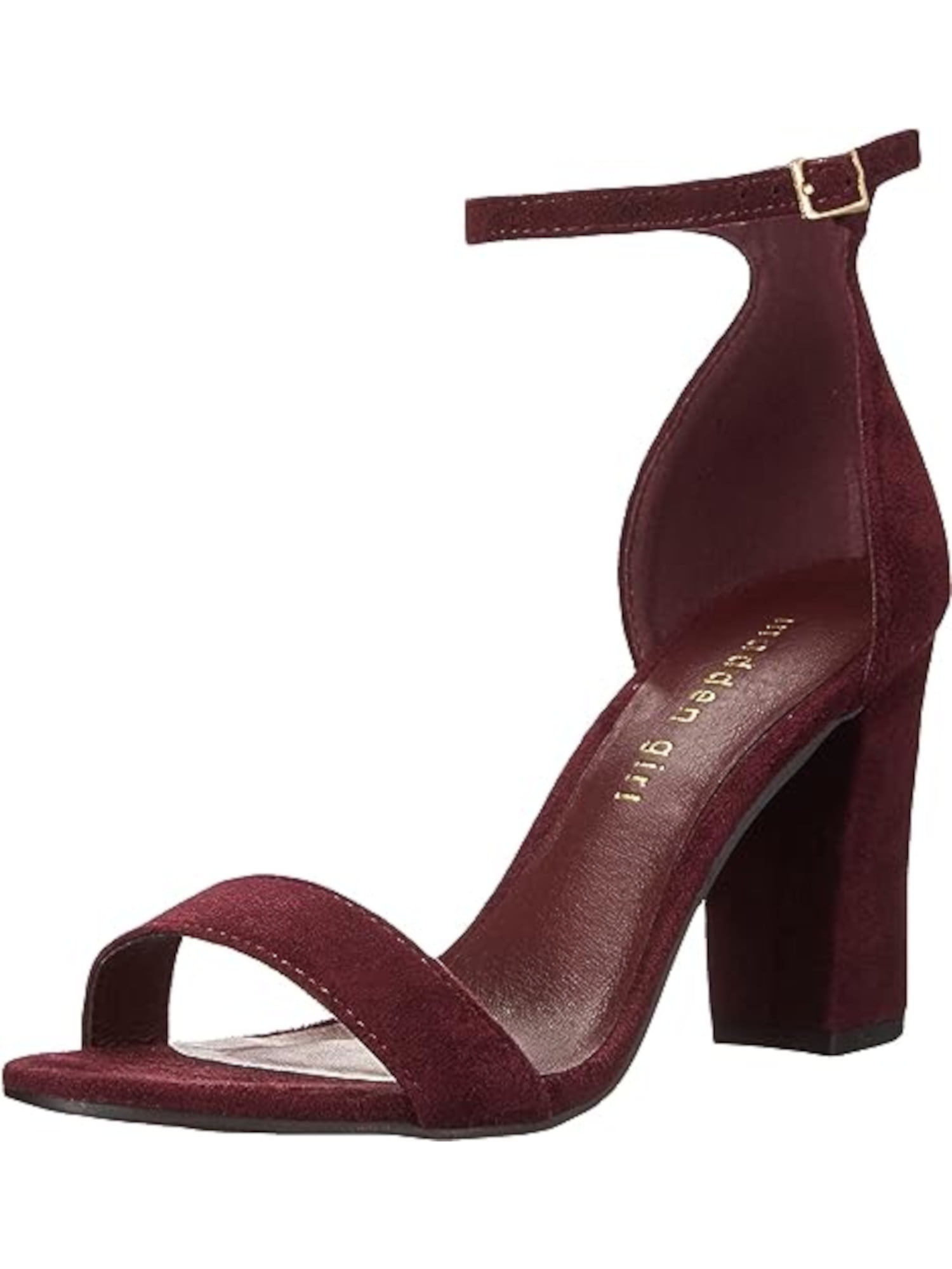 MADDEN GIRL Womens Burgundy Padded Adjustable Ankle Strap Bella Round Toe  Block Heel Buckle Dress Sandals Shoes 10 M - Walmart.com