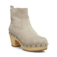 thumbnail image 1 of MADDEN GIRL Womens Gray 1" Platform Clog-Inspired Studded Svet Round Toe Block Heel Zip-Up Booties 9.5, 1 of 4