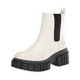 thumbnail image 1 of MADDEN GIRL Womens Ivory 1-1/2"" Platform Lug Sole Goring Pheobe Round Toe Block Heel Booties 9.5 M, 1 of 4
