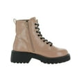 thumbnail image 1 of MADDEN GIRL Womens Pink Lace Up Front  1/2" Platform Lug Sole Carra Almond Toe Block Heel Zip-Up Combat Boots 10 M, 1 of 3