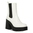 thumbnail image 1 of MADDEN GIRL Womens White 1" Platform Goring Tippah Round Toe Block Heel Chelsea 10 M, 1 of 4
