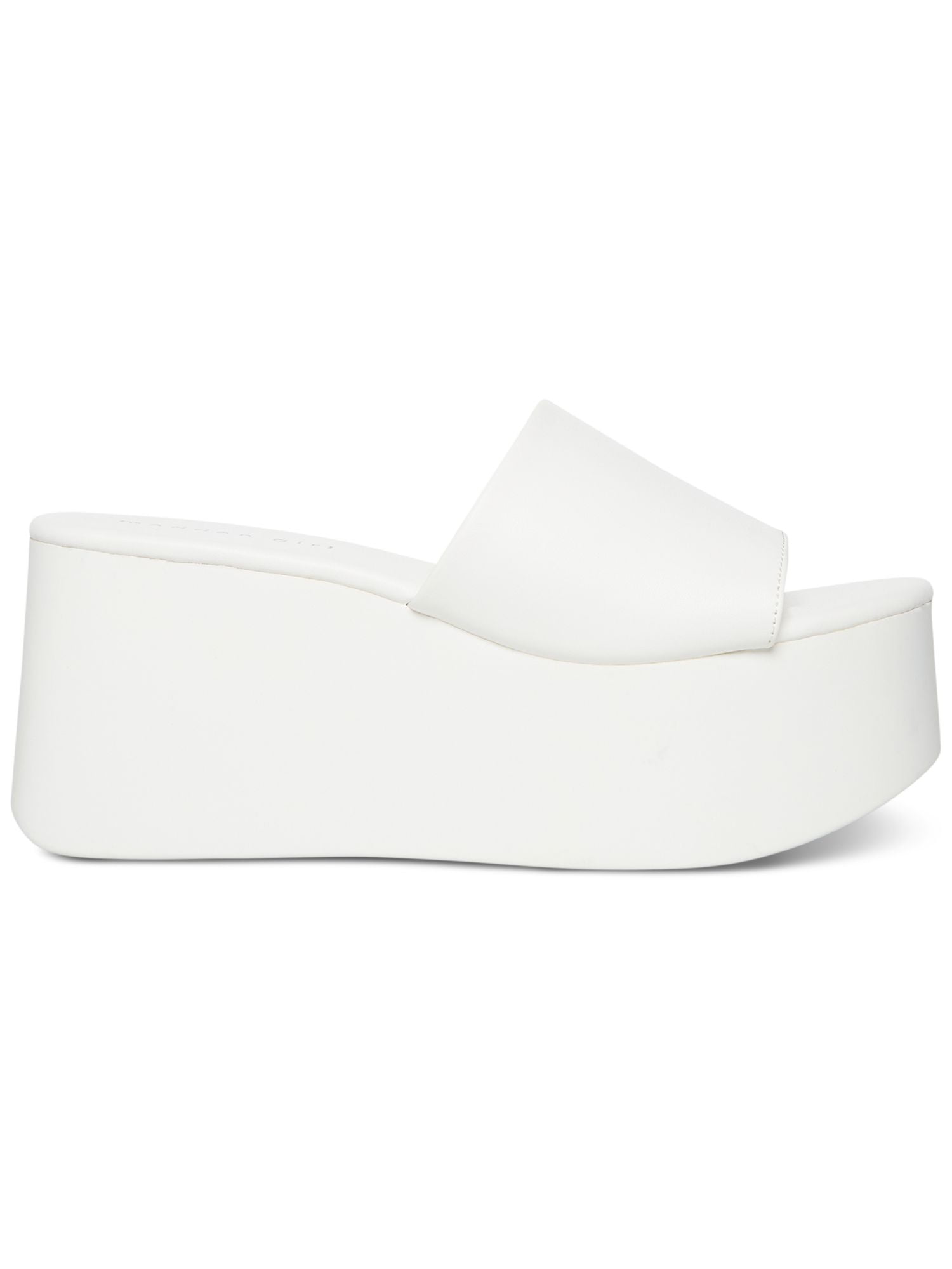 MADDEN GIRL Womens White 21/2" Platform Goring Padded Cake Round Toe