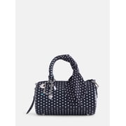 Madden NYC Womens Small Top Zip Handbag, Black and White