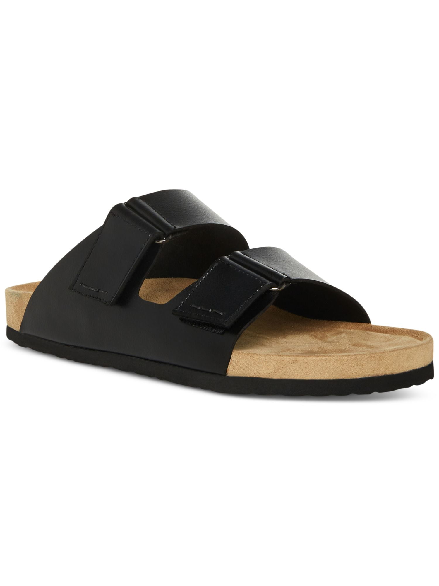 MADDEN Mens Black Double Straps Contoured Footbed Padded  display picture 1