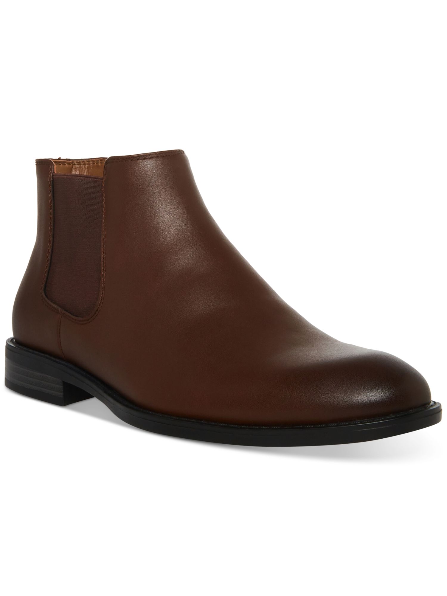 MADDEN Mens Brown Heel Pull-Tab Lug Sole Padded Glixxo Round Toe Block Heel Lace-Up Combat Boots M