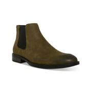 MADDEN Mens Brown Cushioned Goring Maxxin Round Toe Block Heel Chelsea 8