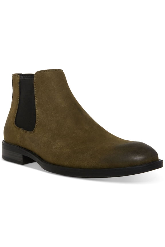 Mens Green Cushioned Goring Maxxin Round Toe Block Heel Chelsea 9.5