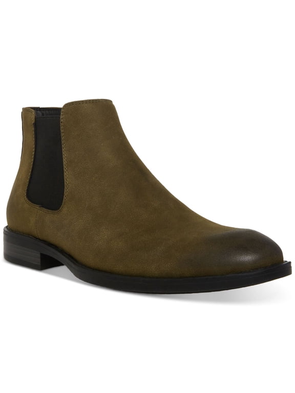 Mens Green Cushioned Goring Maxxin Round Toe Block Heel Chelsea 9
