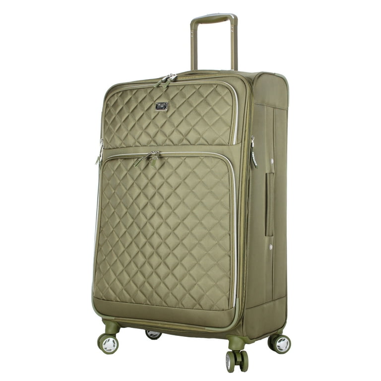 MADDEN NYC Aesthetic Soft Side 28 Expandable Checked Luggage Olive