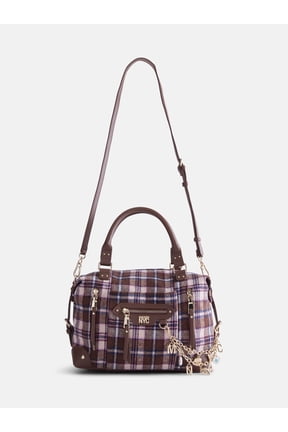 Women's Medium Satchel Handbag, Flannel Plaid